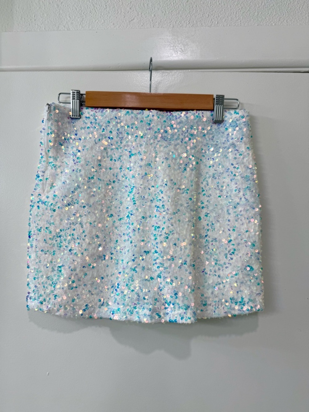 Show Me Your MuMu White Sequin All Night Mini Skort